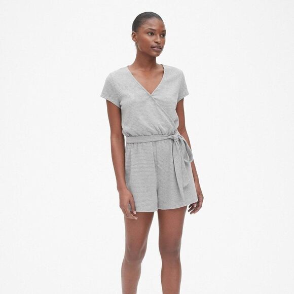Gap Grey Wrap-Front Romper - Picture 1 of 3